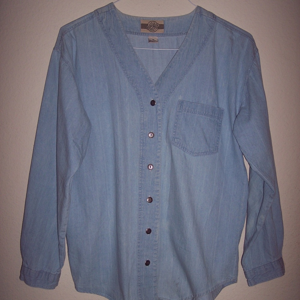 Republic Denim Long Sleeve Shirt Size Small